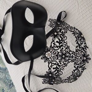 Elegant Black Masquerade Masks His & Hers